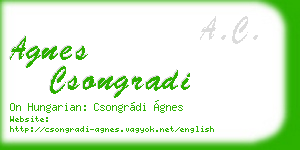 agnes csongradi business card